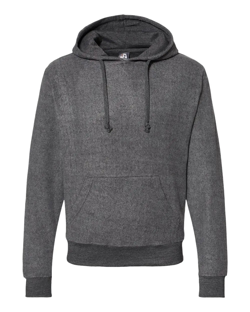 J. America 8709 Flip Side Fleece Hooded Sweatshirt - Charcoal Heather - Dark Gray / Xs