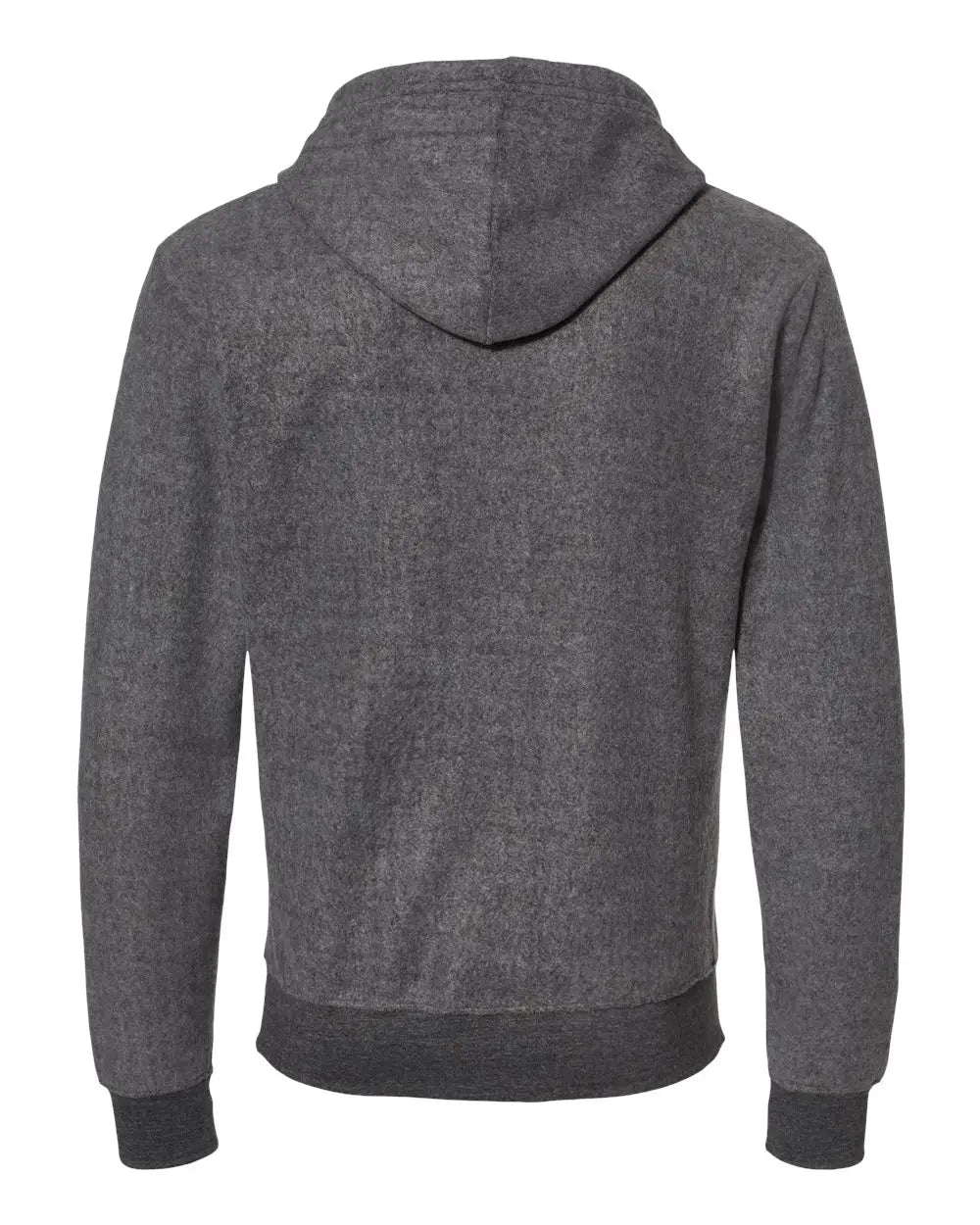 J. America 8709 Flip Side Fleece Hooded Sweatshirt - Charcoal Heather - Dark Gray / Xs