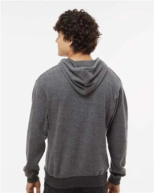 J. America 8709 Flip Side Fleece Hooded Sweatshirt - Charcoal Heather