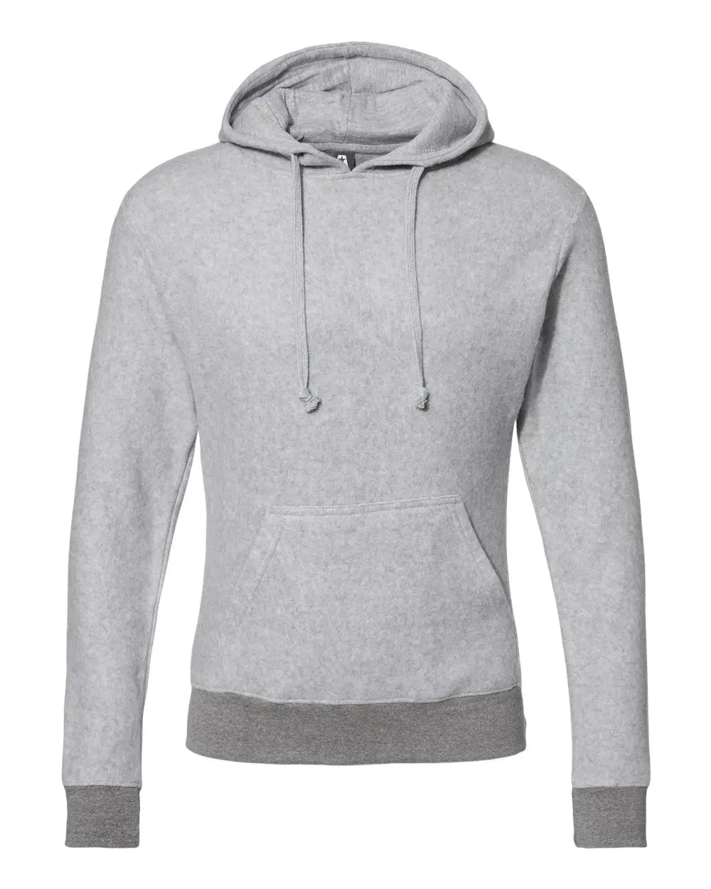 J. America 8709 Flip Side Fleece Hooded Sweatshirt - Grey Heather - Gray / Xs