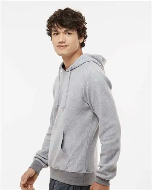 J. America 8709 Flip Side Fleece Hooded Sweatshirt - Grey Heather