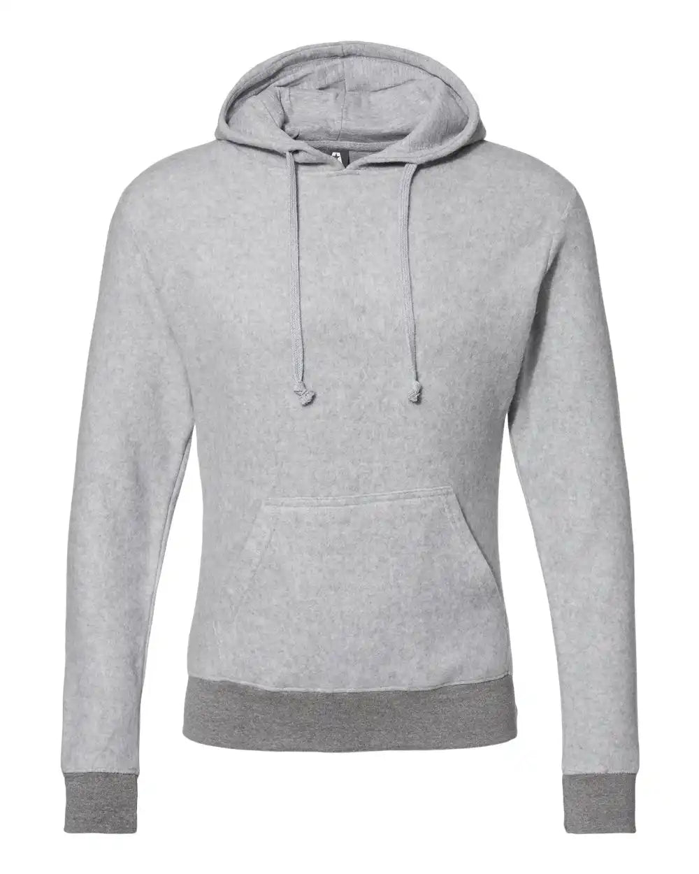 J. America 8709 Flip Side Fleece Hooded Sweatshirt - Grey Heather - Xs