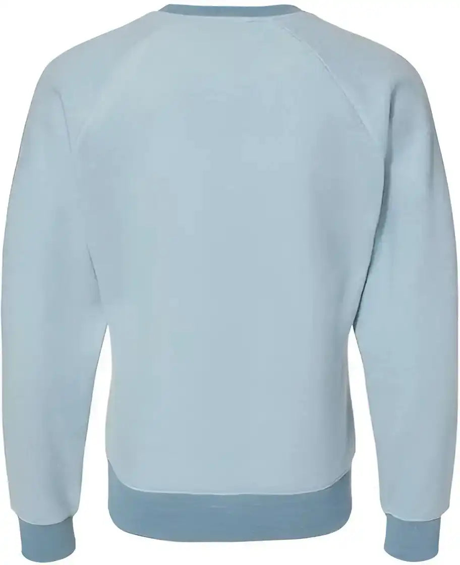 J. America 8710 Flip Side Fleece Crewneck Pullover Chambray Heather