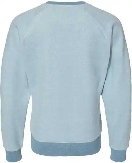 J. America 8710 Flip Side Fleece Crewneck Pullover - Chambray Heather