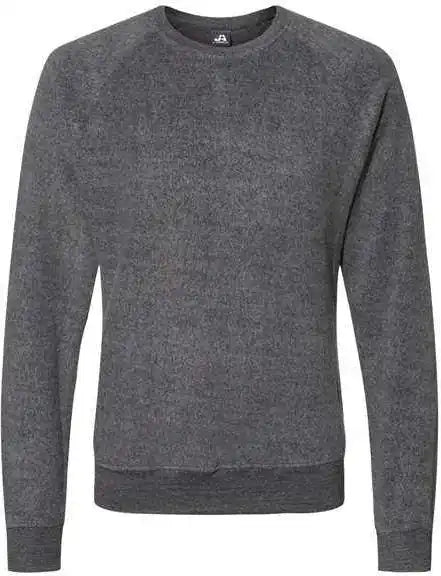 J. America 8710 Flip Side Fleece Crewneck Pullover Charcoal Heather