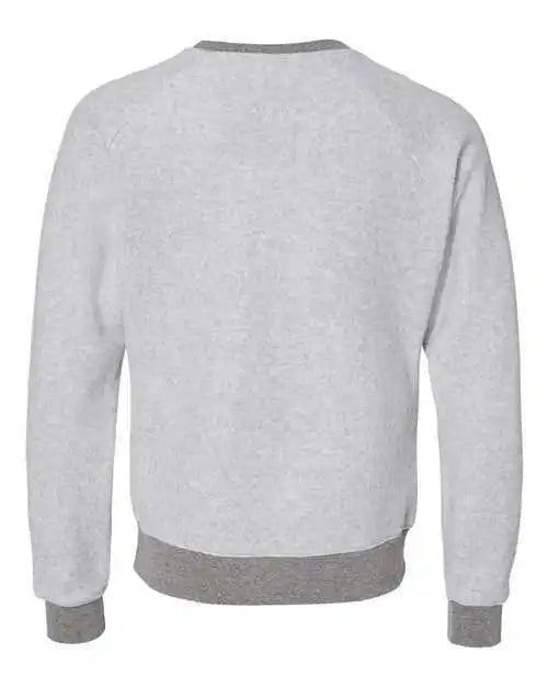 J. America 8710 Flip Side Fleece Crewneck Pullover - Grey Heather