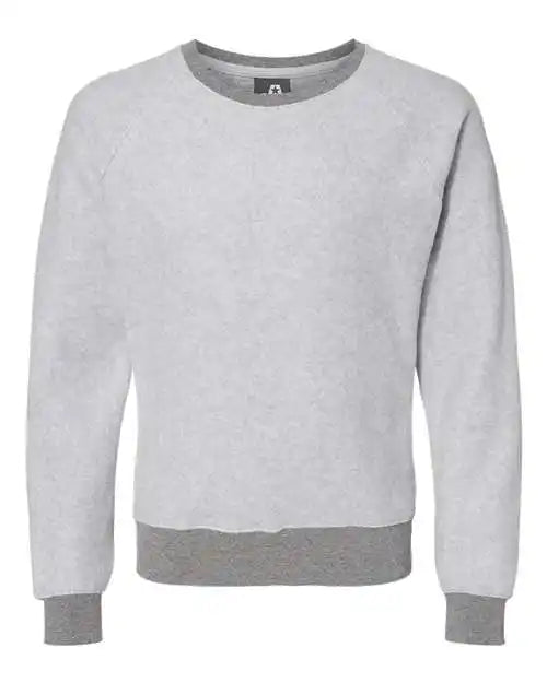 J. America 8710 Flip Side Fleece Crewneck Pullover - Grey Heather