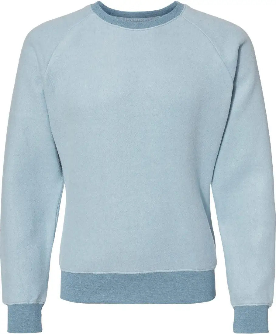 J. America 8710a Flip Side Fleece Crewneck Sweatshirt - 8710 - Chambray Heather - Adult s