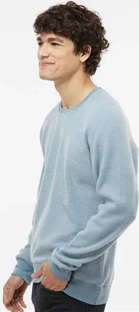J. America 8710a Flip Side Fleece Crewneck Sweatshirt - 8710 - Chambray Heather