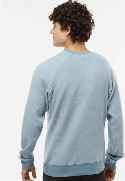 J. America 8710a Flip Side Fleece Crewneck Sweatshirt - 8710 - Chambray Heather