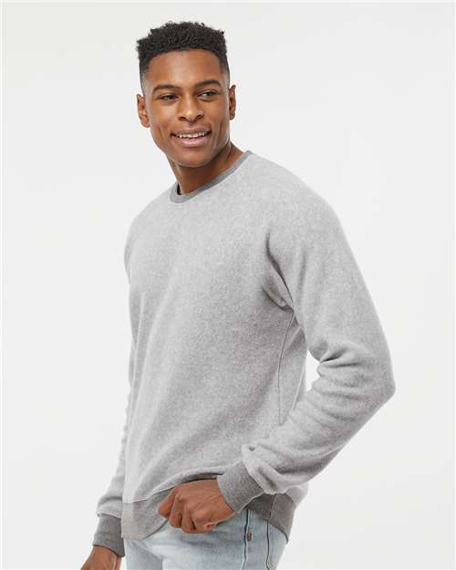 J. America 8710a Flip Side Fleece Crewneck Sweatshirt - 8710 - Gray Heather