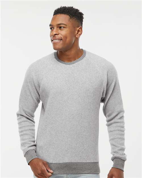 J. America 8710a Flip Side Fleece Crewneck Sweatshirt - 8710 - Gray Heather
