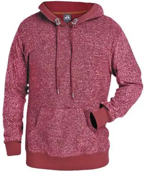 J. America 8711 Aspen Fleece Hooded Sweatshirt - Burgundy Speck