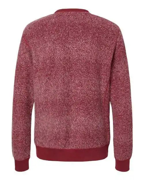 J. America 8712 Aspen Fleece Crewneck Sweatshirt - Burgundy Speck
