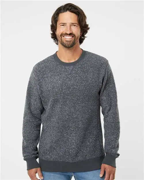 J. America 8712j Aspen Fleece Crewneck Sweatshirt - 8712 - Charcoal Speck