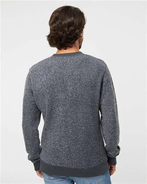J. America 8712j Aspen Fleece Crewneck Sweatshirt - 8712 - Charcoal Speck