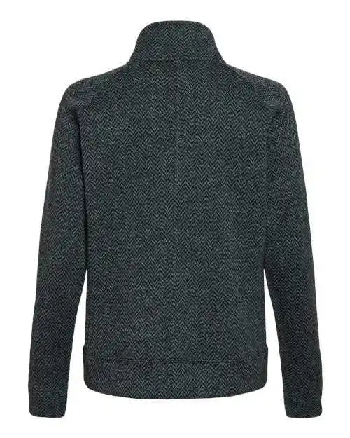 J. America 8716 Women’s Traverse Full-zip Sweatshirt - Black Herringbone