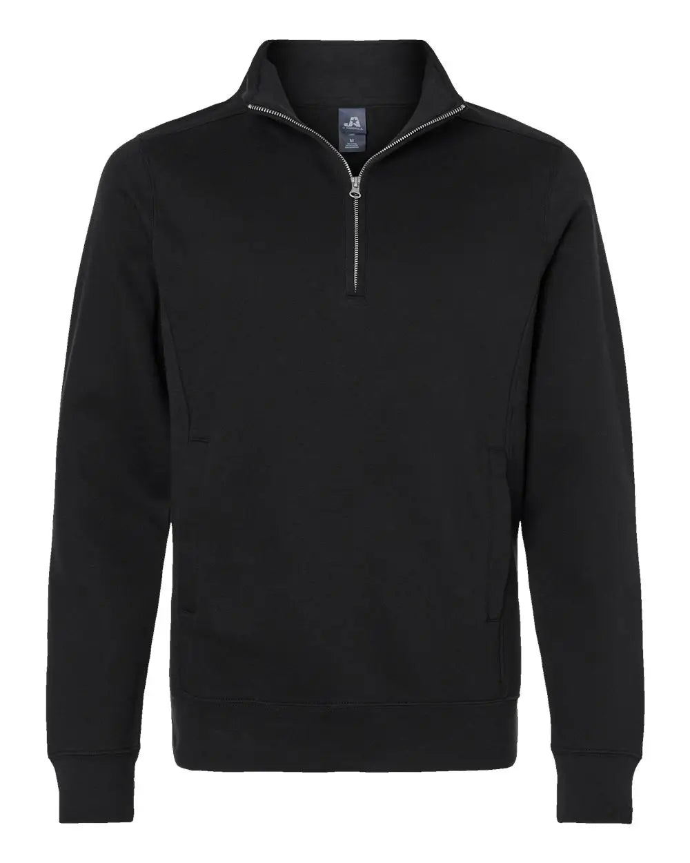 J. America 8717 Heavyweight Fleece Quarter-zip Sweatshirt - Black