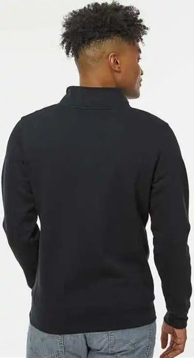 J. America 8717 Heavyweight Fleece Quarter Zip Sweatshirt Black