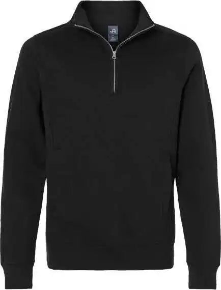 J. America 8717 Heavyweight Fleece Quarter Zip Sweatshirt Black