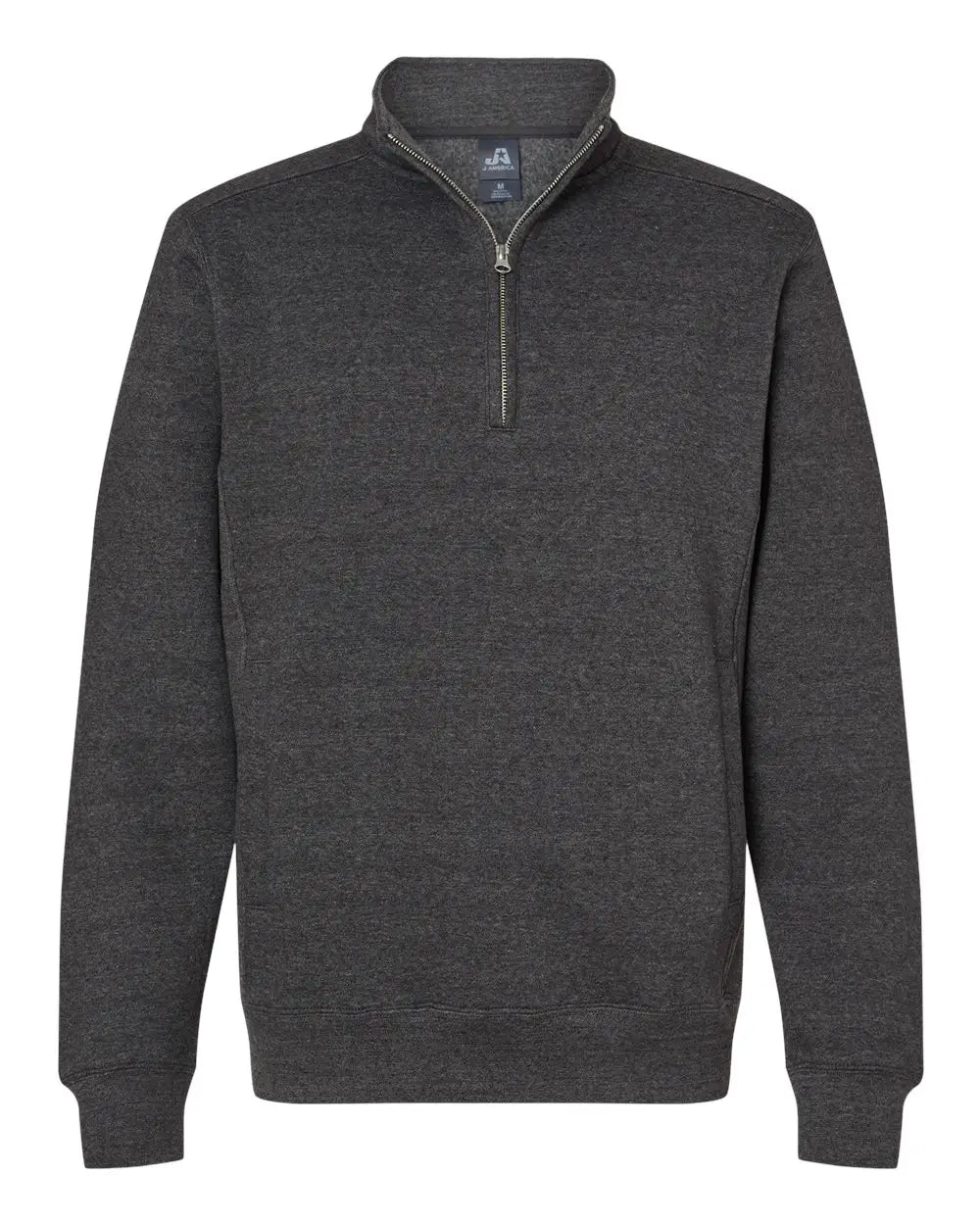 J. America 8717 Heavyweight Fleece Quarter-zip Sweatshirt - Charcoal Heather - Dark Gray / s