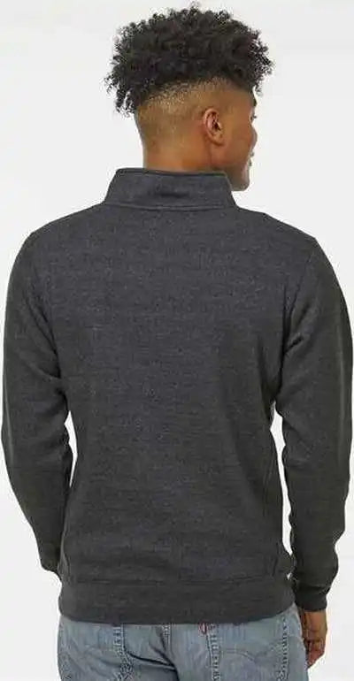 J. America 8717 Heavyweight Fleece Quarter-zip Sweatshirt - Charcoal Heather
