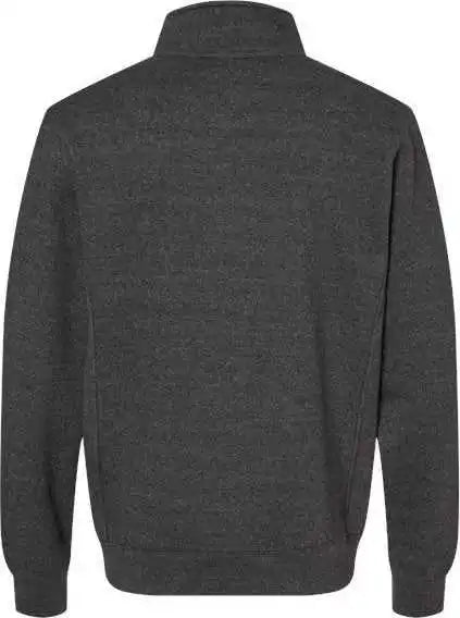 J. America 8717 Heavyweight Fleece Quarter-zip Sweatshirt - Charcoal Heather