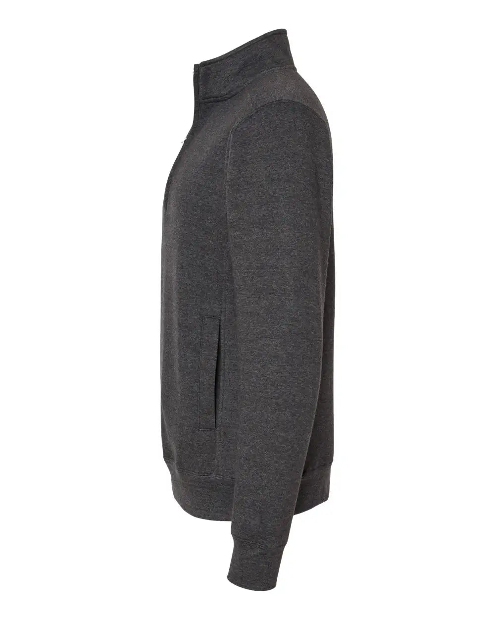 J. America 8717 Heavyweight Fleece Quarter-zip Sweatshirt - Charcoal Heather