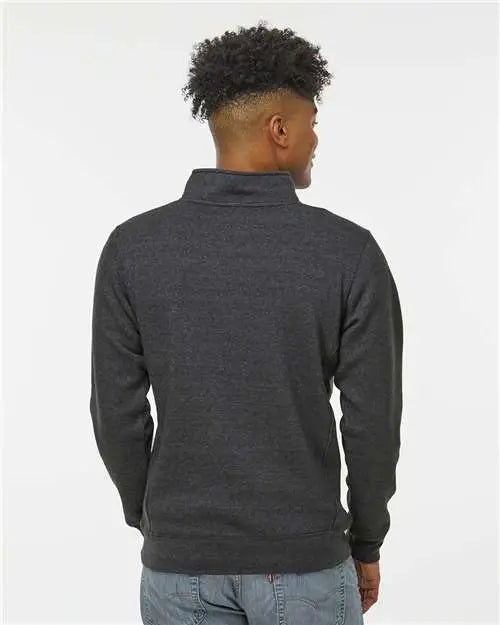 J. America 8717 Heavyweight Fleece Quarter-zip Sweatshirt - Charcoal Heather