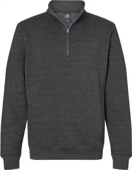 J. America 8717 Heavyweight Fleece Quarter-zip Sweatshirt - Charcoal Heather