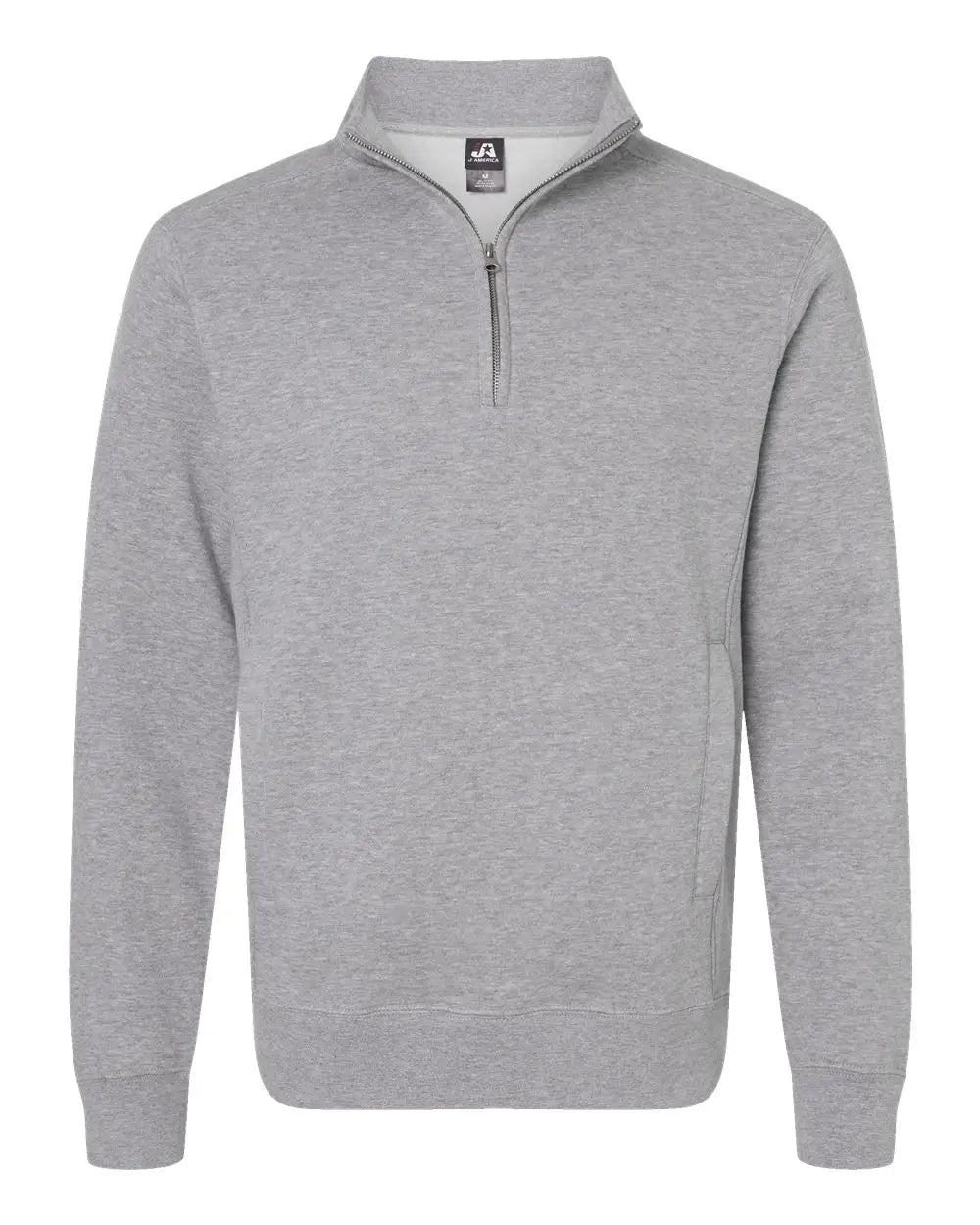J. America 8717 Heavyweight Fleece Quarter-zip Sweatshirt - Oxford - Gray / s