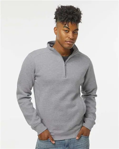 J. America 8717 Heavyweight Fleece Quarter-zip Sweatshirt - Oxford