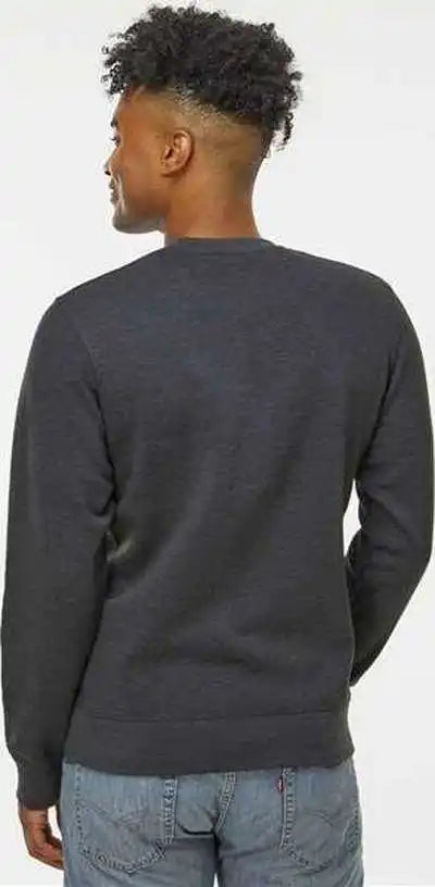 J. America 8721 Btb Fleece Crewneck Sweatshirt - Charcoal Heather