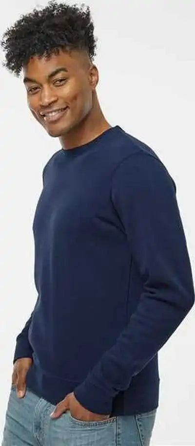J. America 8721 Btb Fleece Crewneck Sweatshirt - True Navy