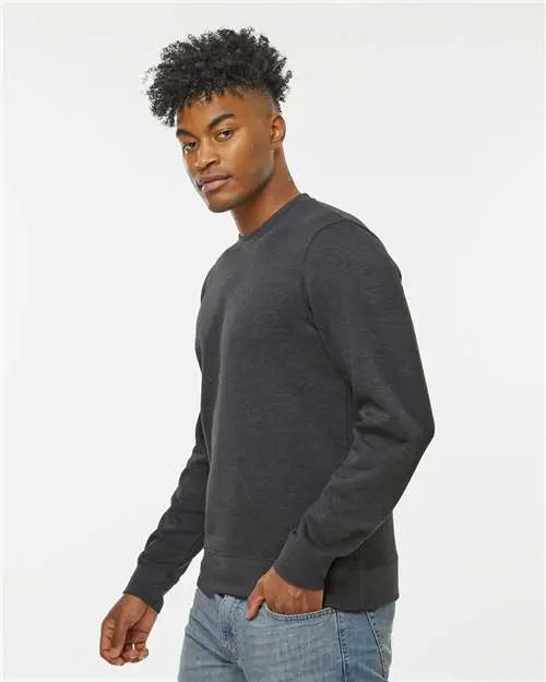 J. America 8721a Btb Fleece Crewneck Sweatshirt - 8721 - Charcoal Heather