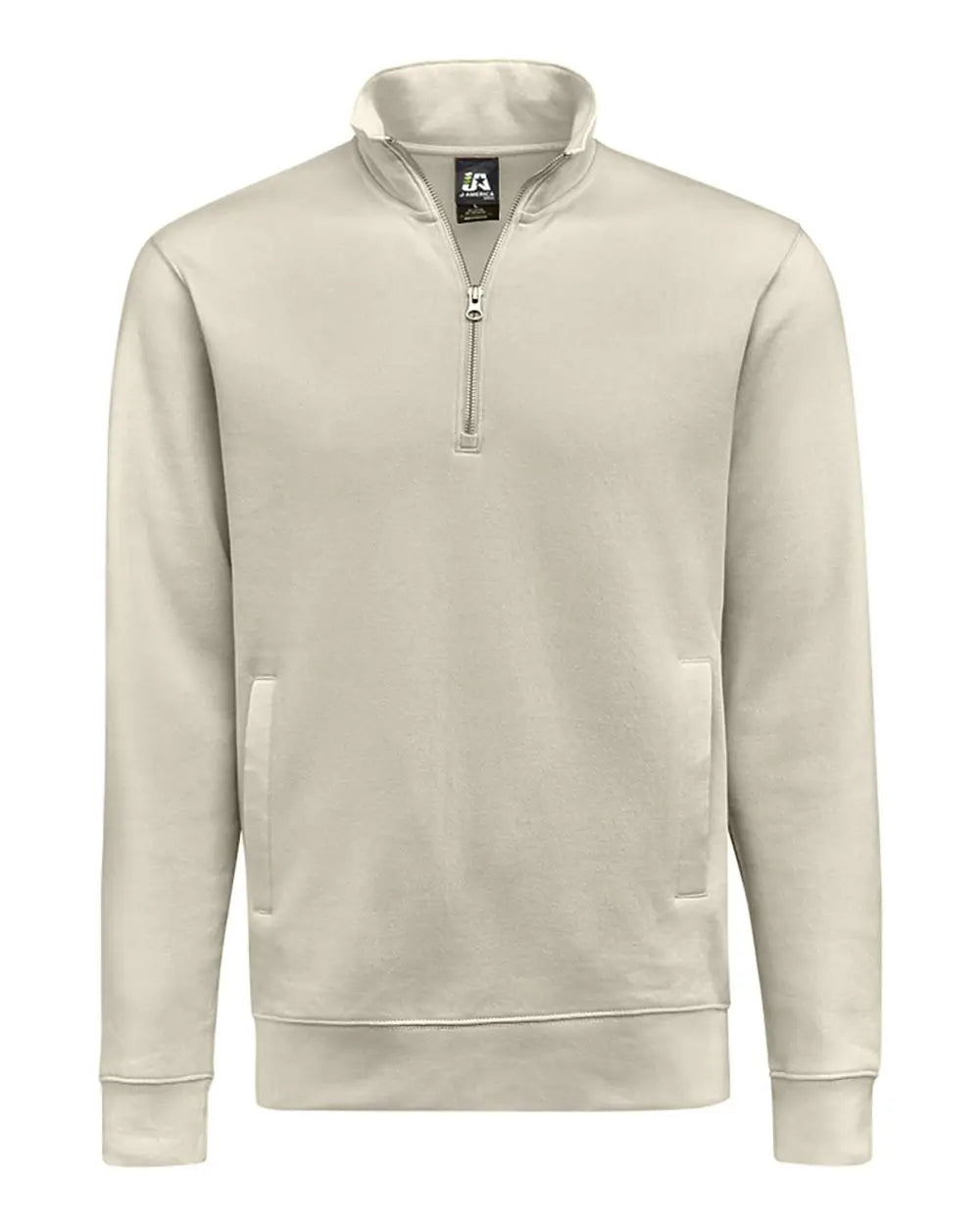 J. America 8722j Btb Fleece Quarter-zip Sweatshirt - 8722 - Oyster - Adult s