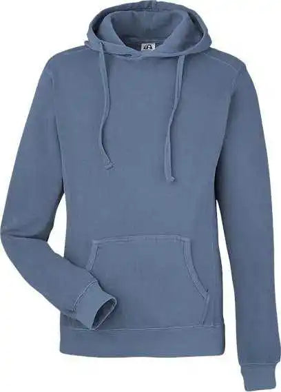 J. America 8730 Pigment-dyed Fleece Hooded Sweatshirt - Denim