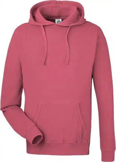 J. America 8730 Pigment-dyed Fleece Hooded Sweatshirt - Garnet