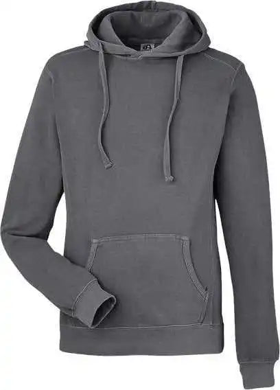 J. America 8730 Pigment-dyed Fleece Hooded Sweatshirt - Lead