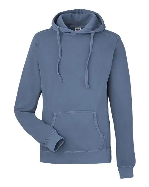 J. America 8730a Pigment-dyed Fleece Hooded Sweatshirt - 8730 - Denim - Adult s