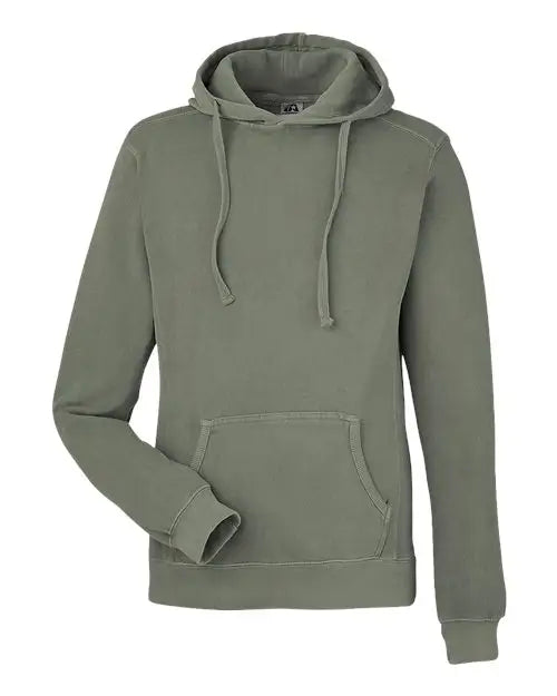 J. America 8730a Pigment-dyed Fleece Hooded Sweatshirt - 8730 - Spruce - Adult s