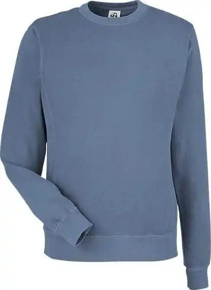 J. America 8731 Pigment-dyed Fleece Crewneck Sweatshirt - Denim