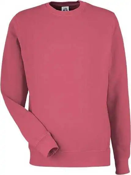 J. America 8731 Pigment Dyed Fleece Crewneck Sweatshirt Garnet