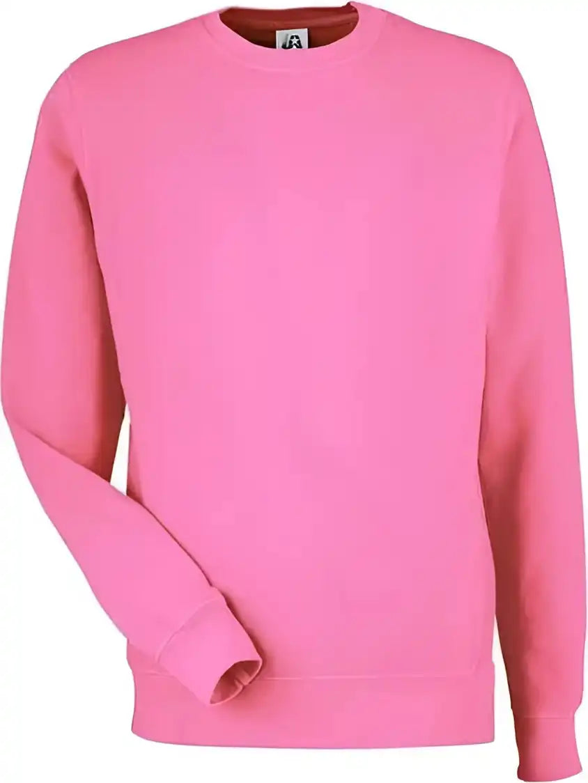 J. America 8731 Pigment Dyed Fleece Crewneck Sweatshirt Paradise Pink