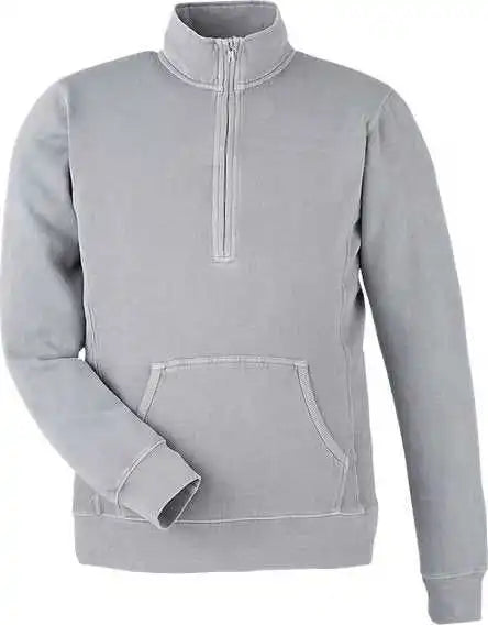 J. America 8732 Pigment-dyed Fleece Quarter-zip Pullover - Cloud