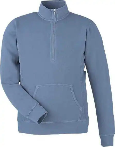 J. America 8732 Pigment-dyed Fleece Quarter-zip Pullover - Denim