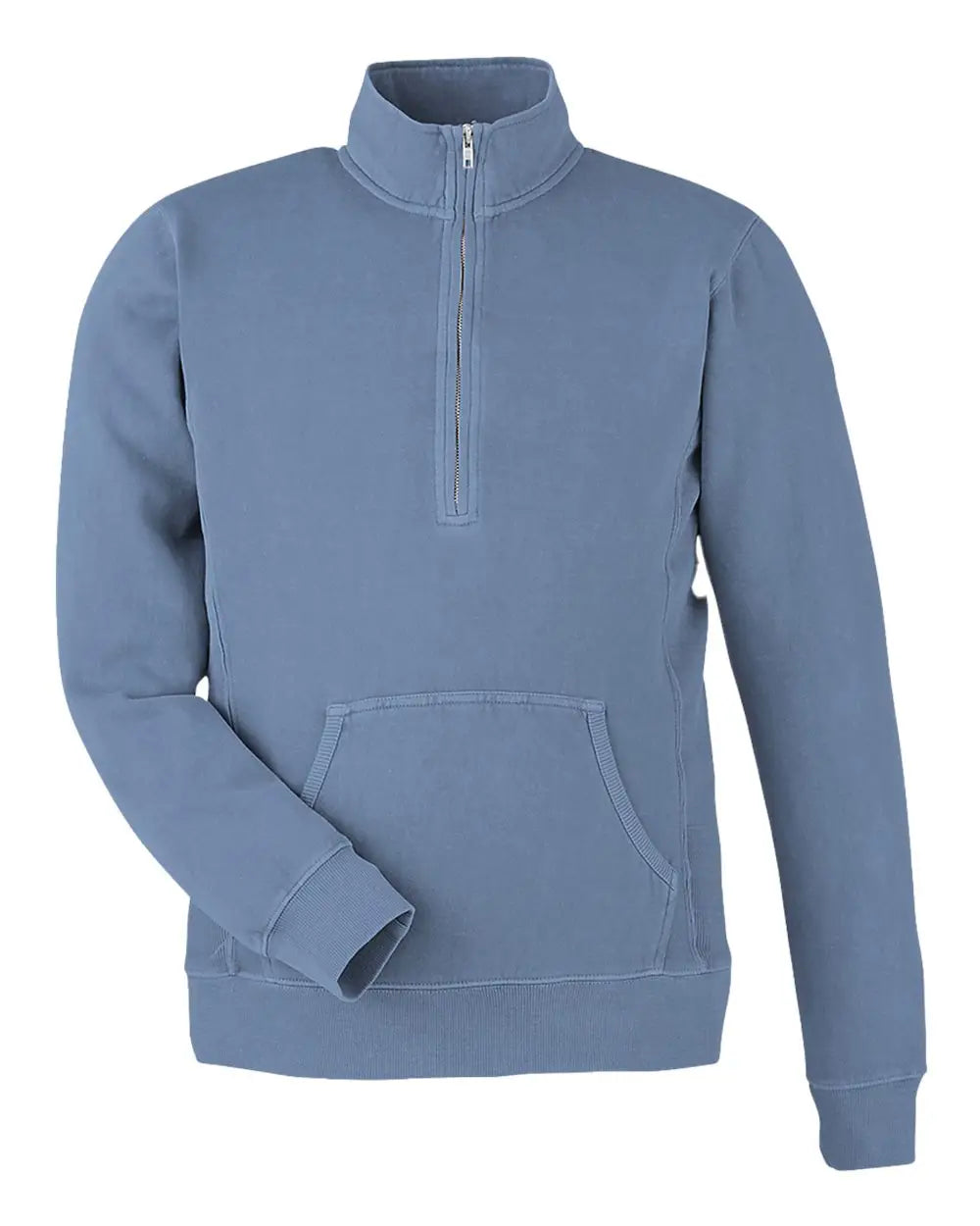 J. America 8732 Pigment-dyed Fleece Quarter-zip Pullover - Denim - Navy / s