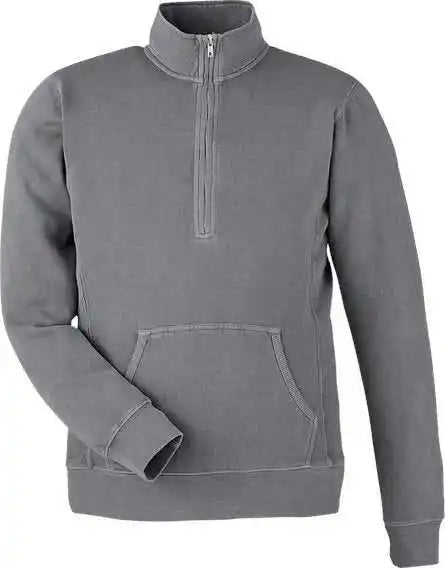 J. America 8732 Pigment-dyed Fleece Quarter-zip Pullover - Lead