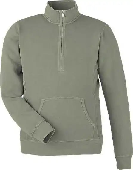 J. America 8732 Pigment-dyed Fleece Quarter-zip Pullover - Spruce