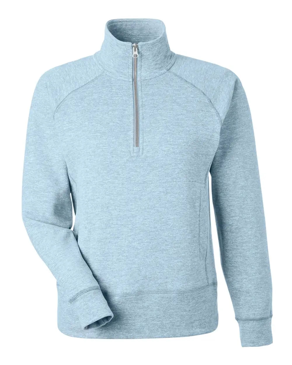 J. America 8743 Women’s Electric Fleece Quarter-zip Sweatshirt - Sky - Columbia Blue / s